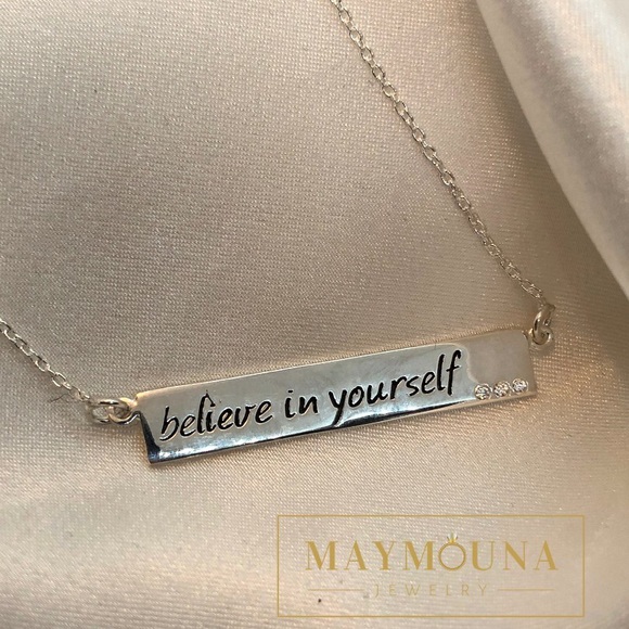 HOST PICK 🏅925 STERLING SILVER “BELIEVE IN YOURSELF” CZ NECKLACE - Picture 2 of 8